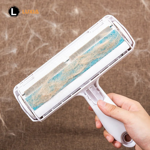 Pet Hair Roller Remover Lint Brush 2-Way Dog Cat Comb Tool Convenient Cleaning Dog Cat Fur Brush Base Home Furniture Sofa Clothe